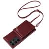 HAZARA Leather Phone Case for Samsung Galaxy S23 / S23 Plus / S23 Ultra, Long Shoulder Strap, RFID-Blocking Card Slot, Red (S23) view 1