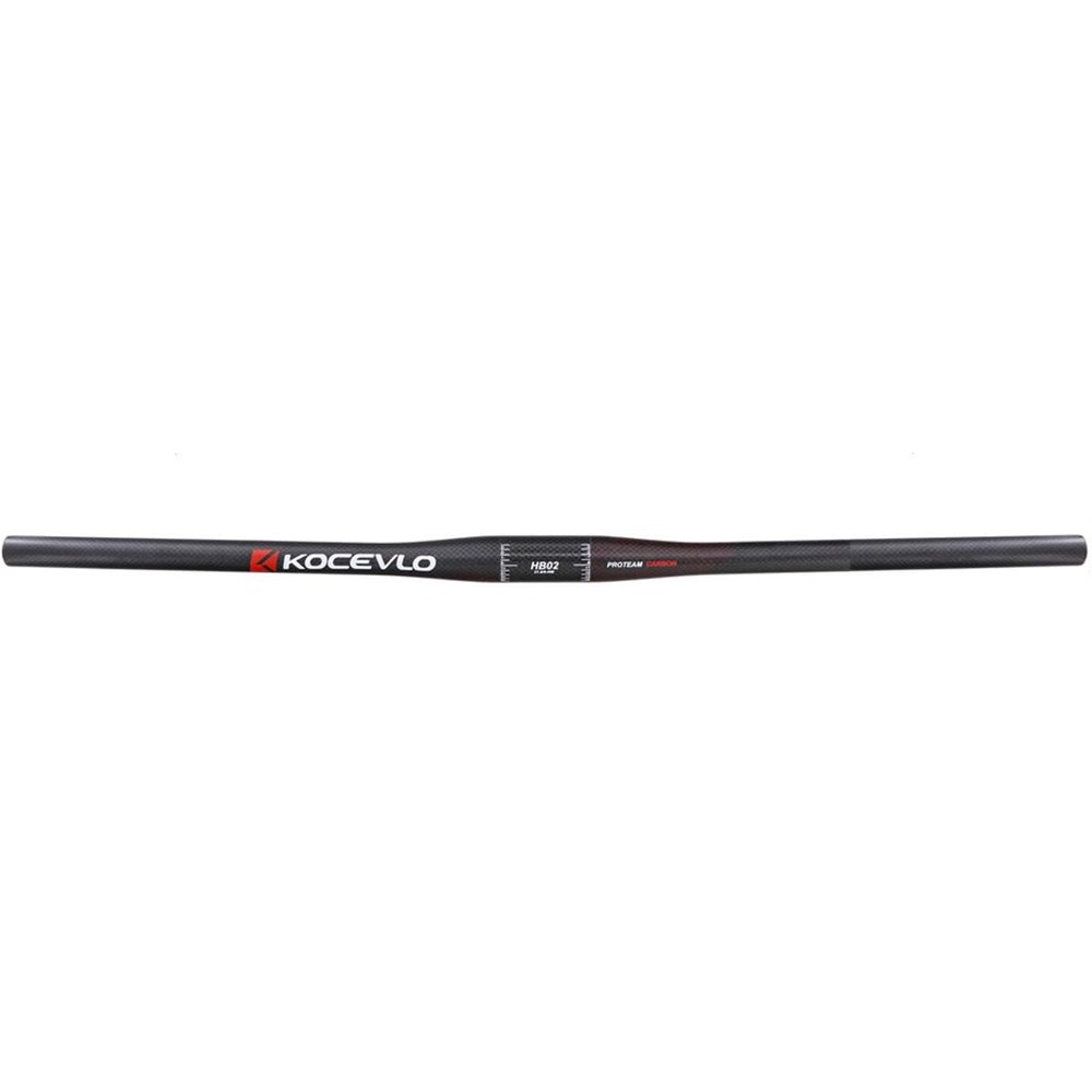 FukkeR Carbon Fiber Flat Handlebar for Bicycle, 600/620/640/660/680/700/720/740/760 mm, 31.8 mm (Black, 680 mm)
