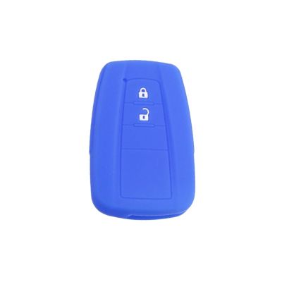 OTMIK Silicone Key Fob Cover for Toyota Corolla, RAV4, Camry 70, C-HR, Prado 150 and Highlander, 2-Button, Blue