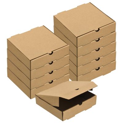 10-Pack 7 x 7 in Mini Pizza Boxes, Square Corrugated Cowhide Paper, Brown