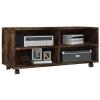 Homgoday TV Stand with Casters, Smoked Oak, 90 x 35 x 35 cm view 3
