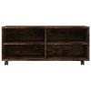 Homgoday TV Stand with Casters, Smoked Oak, 90 x 35 x 35 cm view 4