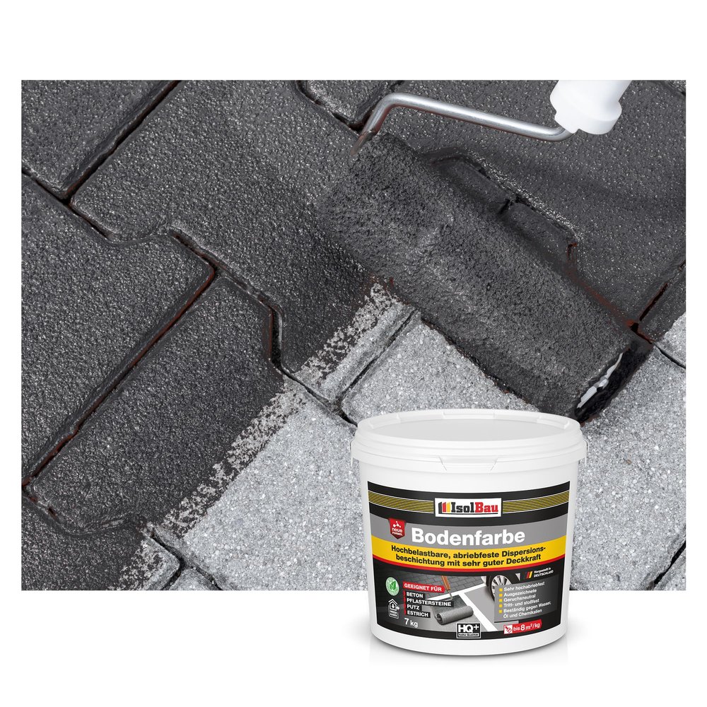 Isolbau Floor Paint, 7 kg – Water-Resistant Floor and Concrete Coating for Interior & Exterior, Anthracite (RAL)