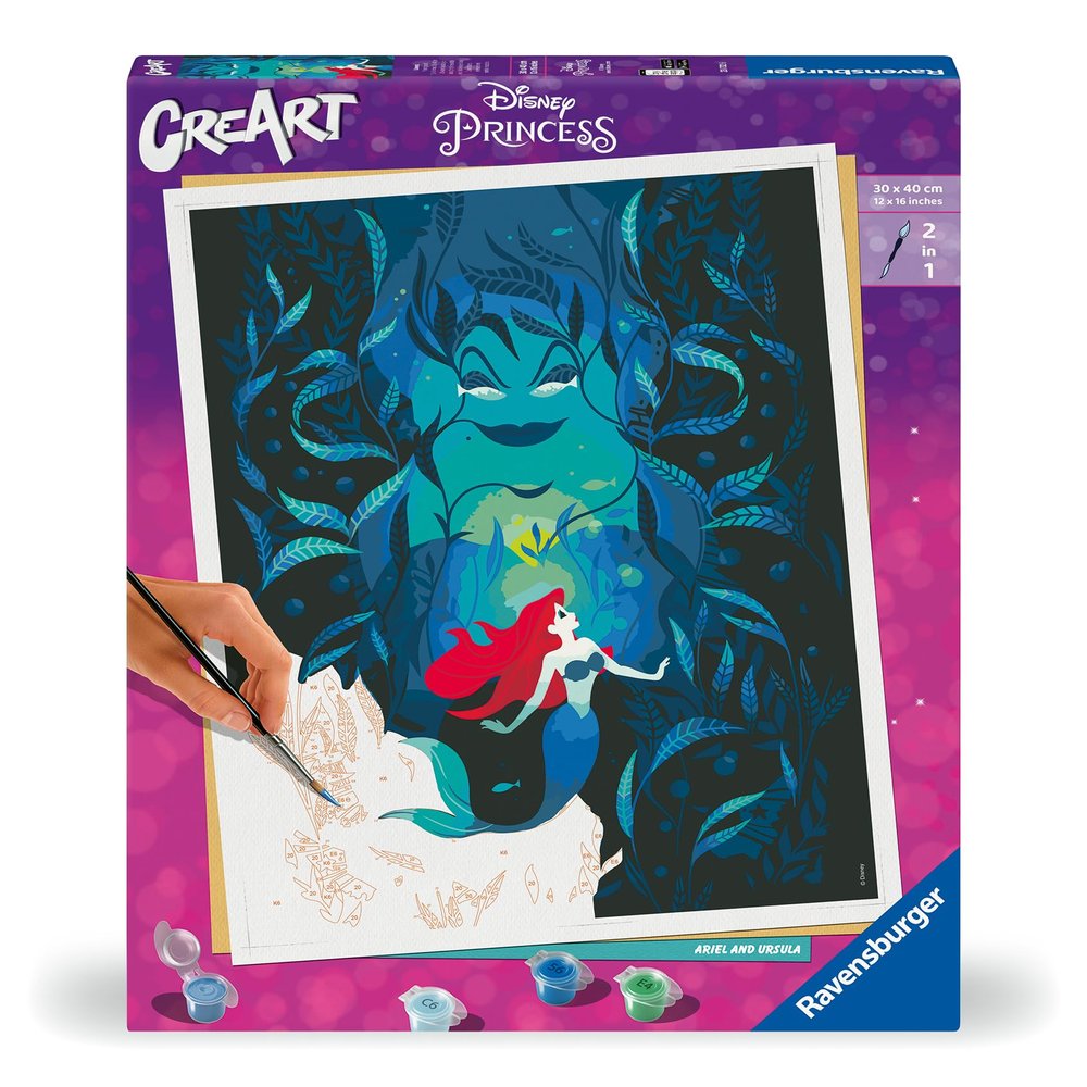 Ravensburger CreArt Disney Princesses Ariel & Ursula – Paint by Numbers