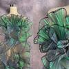 Casiler 1 Yard Mermaid Pleated Lace Trim, Blue Gradient Organza view 4