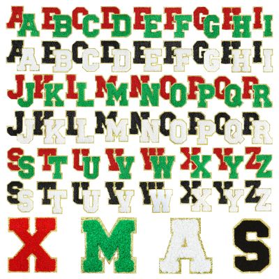 Morcheiong Self-Adhesive Chenille Letter Patches, 104-Piece Set