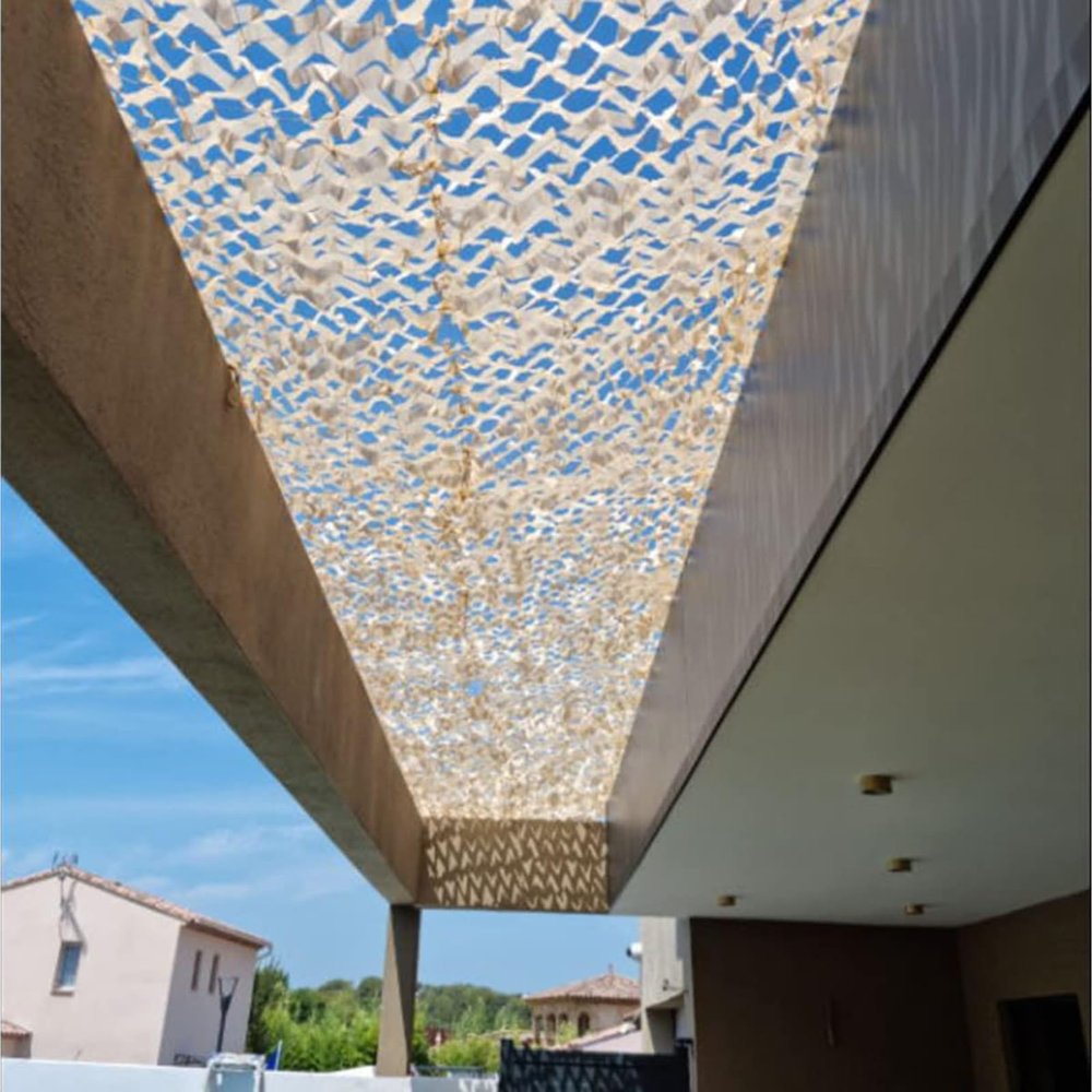 IRUGS Beige Camouflage Netting, Sunshade & Privacy Screen, 2 x 9 m