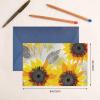 VACSAX Greeting Cards with Envelopes, Abstract Sunflower Print, Pearlescent Paper, 4 x 6 in view 2