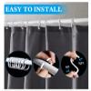 Shower Curtain 180 x 200 cm, Teal, Cream and White, Thick Polyester, Mold-Resistant, Waterproof, with Stainless Steel Eyelets view 4