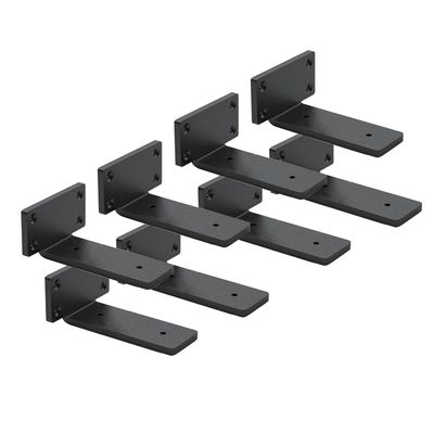 8-Pack Floating Shelf Brackets, 12.7 cm, 0.6 cm Thick, Heavy-Duty Hidden Iron Brackets with Screws