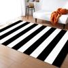 TEMLAN Black and White Stripe Zebra Area Rug, Short Pile, 140 x 200 cm view 1
