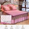 Velvet Bed Skirt and Quilted Fitted Sheet Set, Color #12, 180 × 220 cm view 2