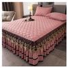 Quilted Velvet Bed Skirt, 3-Piece Set, 200 x 220 cm view 1