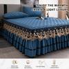 Quilted Velvet Bed Skirt, 3-Piece Set, 200 x 220 cm view 2