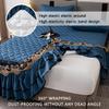 Quilted Velvet Bed Skirt, 3-Piece Set, 200 x 220 cm view 4
