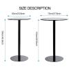 DMCHENGMA Round Bar-Height Cocktail Table, Metal Bistro Table with Iron Top and Base, 70 x 104 cm view 2