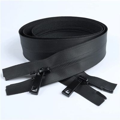 Metal Jacket Zipper, Two-Way Open-End Waterproof Zipper for Sportswear, 27.56–59.05 in
