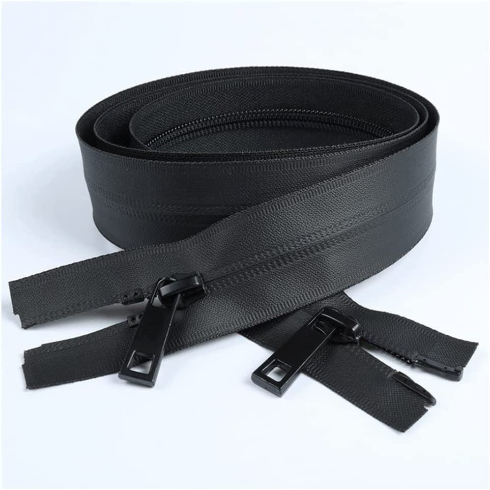 Metal Jacket Zipper, Two-Way Open-End Waterproof Zipper for Sportswear, 27.56–59.05 in