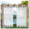 Mewkew Sheer Outdoor Curtain, White, Weatherproof, 202 x 284 cm, 2-Pack view 1