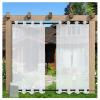 Mewkew Sheer Outdoor Curtain, White, Weatherproof, 202 x 284 cm, 2-Pack view 2