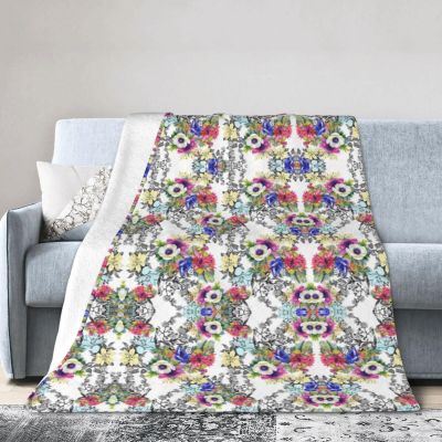 Ultra-Soft Floral Flannel Fleece Blanket with Birds, Leaves and Branches