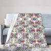 Ultra-Soft Floral Flannel Fleece Blanket with Birds, Leaves and Branches view 1