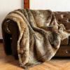 AMZZHAO Luxurious Faux Fox Fur Throw Blanket, Soft Warm Winter Plaid for Sofa and Bed, 150 x 200 cm view 1