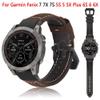 BANDKIT 20/22/26 mm Leather Quick-Fit Smartwatch Band for Garmin Fenix, QuickFit 22 mm, Agate view 2