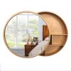 Round Bathroom Mirror Cabinet with Sliding Door, Gold, 50 cm view 1