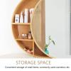 Round Bathroom Mirror Cabinet with Sliding Door, Gold, 50 cm view 4
