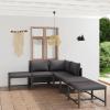 BaraSh 6-Piece Garden Lounge Set with Cushions, Gray Rattan view 1