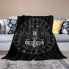 VZXATYOP Viking Thor's Hammer Retro Printed Fleece Blanket, Fenrir Wolf Pattern, Extra-Soft Warm Flannel Throw, Sofa, Home and Sleeping Blanket (Color: A11, Size: 50" x 60") view 2