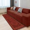 CASAVANI Collection Runner Rug, 76.2 x 712.3 cm, Red Geometric Cotton Dhurrie view 2