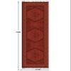 CASAVANI Collection Runner Rug, 76.2 x 712.3 cm, Red Geometric Cotton Dhurrie view 3