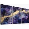 SHYAMIC Abstract Purple Canvas Wall Art, 3-Piece Framed Set, 50 x 70 cm Each view 1