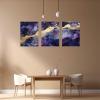 SHYAMIC Abstract Purple Canvas Wall Art, 3-Piece Framed Set, 50 x 70 cm Each view 2