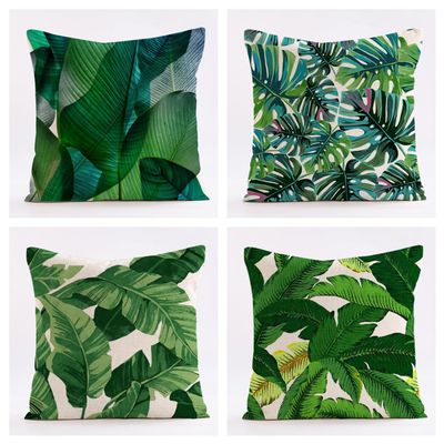 Fooyho 4-Pack 70 x 70 cm Outdoor Pillow Covers, Waterproof Plant Print