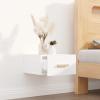 Homgoday Wall-Mounted Wooden Nightstand White 35 x 35 x 20 cm view 3