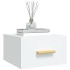 Homgoday Wall-Mounted Wooden Nightstand White 35 x 35 x 20 cm view 4