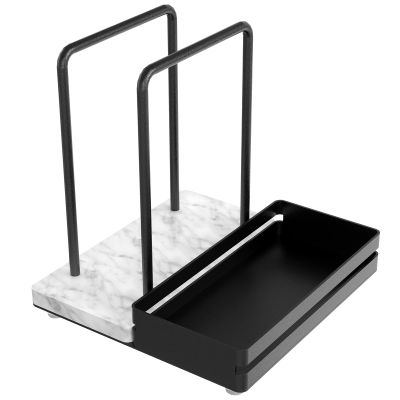 STWWO Black Table Napkin Holder with Marble Base