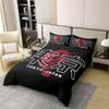 100% Cotton Tokyo Bedding Set 220 x 240 cm, Japanese Duvet Cover with 2 Pillowcases, Red Dragon Design view 3
