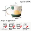 Nff Ceramic Coffee Mug with Lid and Handle, Dark Green, 320 ml view 2