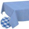 ANRO Washable Blue Gingham Tablecloth 220 x 140 cm view 1