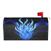 ZISHAK Indigo Flame Magnetic Mailbox Cover, Outdoor Christmas Decoration, Waterproof Oxford Fabric view 2