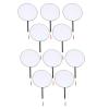 CROIRE 10-Pack 21 cm DIY Painting Fans for Kids, Silk Fabric, Blank, Plastic Handle, Round view 1