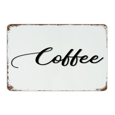 Coffee Retro Metal Sign, 8 x 12 in