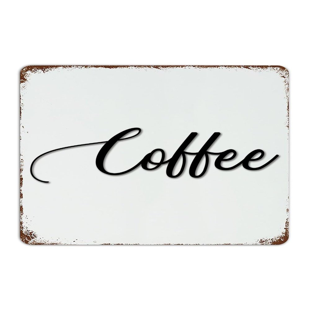 Coffee Retro Metal Sign, 8 x 12 in
