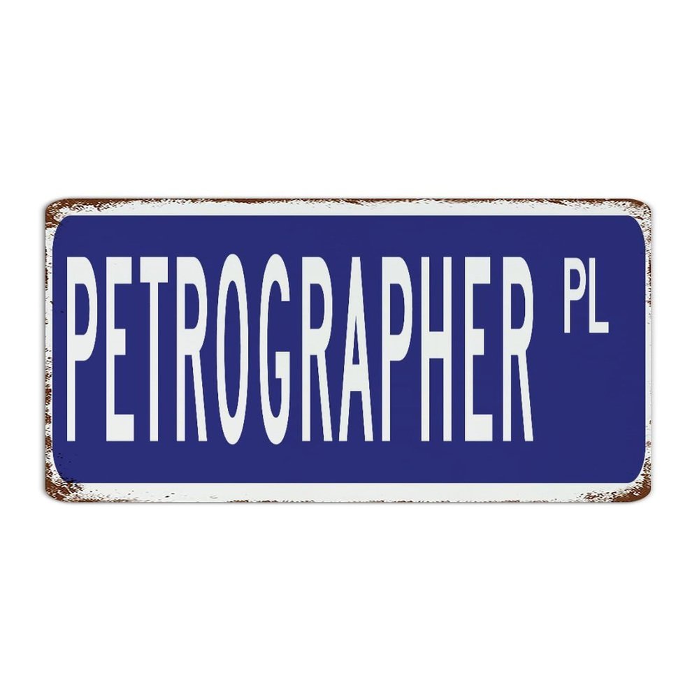 Petrographer Navy Blue Custom Metal Sign, 6 x 12 in
