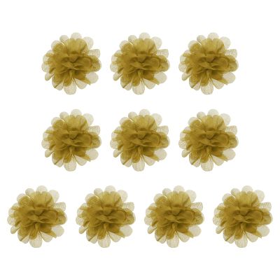 PATIKIL 10-Piece 2.8-Inch Chiffon Fabric Flowers, Ginger