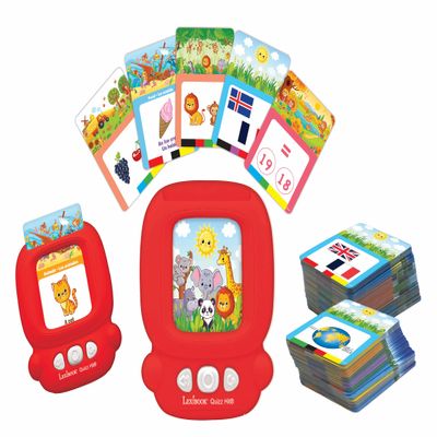 Lexibook Quiz Hit JCR10i2 Interactive Flashcard Reader, Spanish/English, 150 Double-Sided Cards, Red
